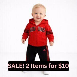 ADIDAS 12 Month Baby Velour Hoodie Track Suit